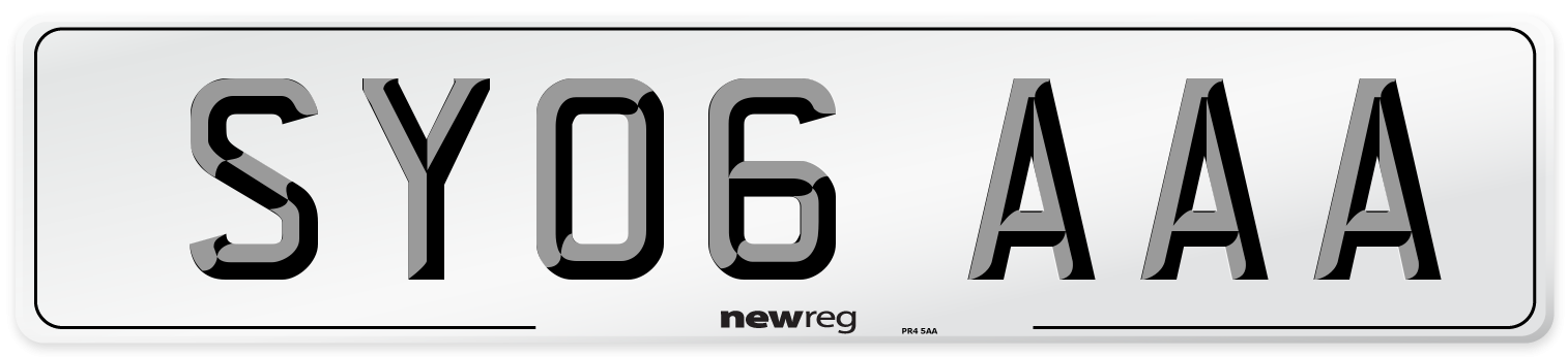 SY06 AAA Number Plate from New Reg
